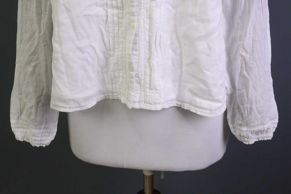 ZADIG & VOLTAIRE White Long Sleeve Button Down Lace Top Blouse Shirt – Size 16-M