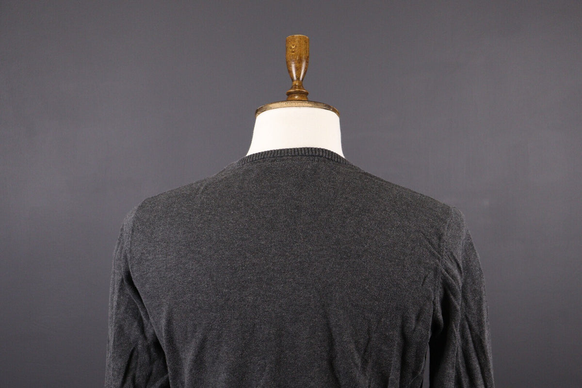 Naketano World Gray Cotton Knit Long Sleeve Sweater – Size L
