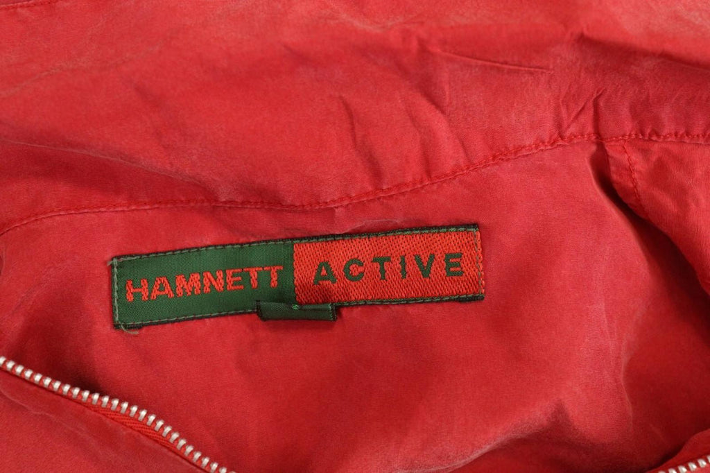 KATHARINE HAMNETT ACTIVE Red 1/3 Zip Silk 3/4 Sleeve Top Blouse Shirt – Size M