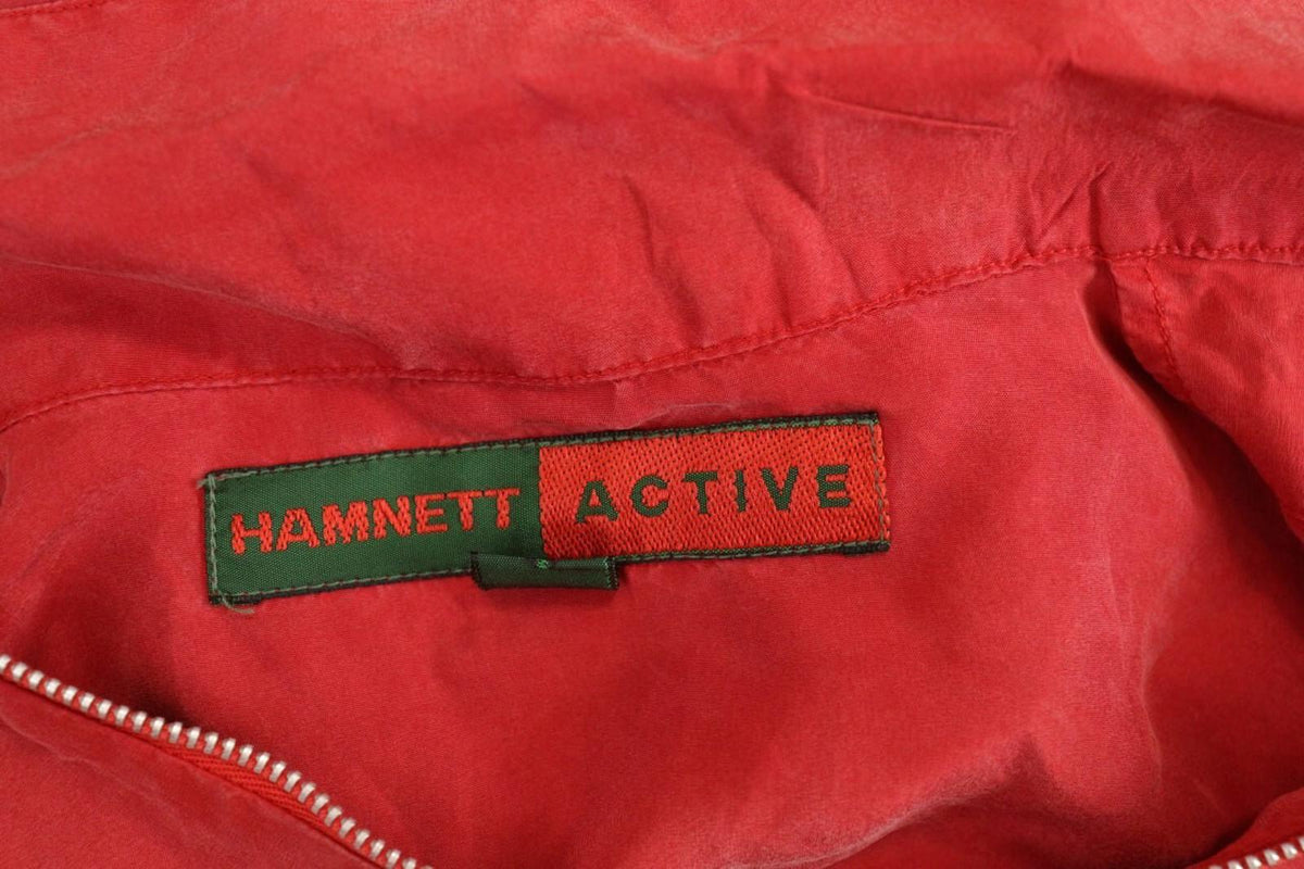 KATHARINE HAMNETT ACTIVE Red 1/3 Zip Silk 3/4 Sleeve Top Blouse Shirt – Size M