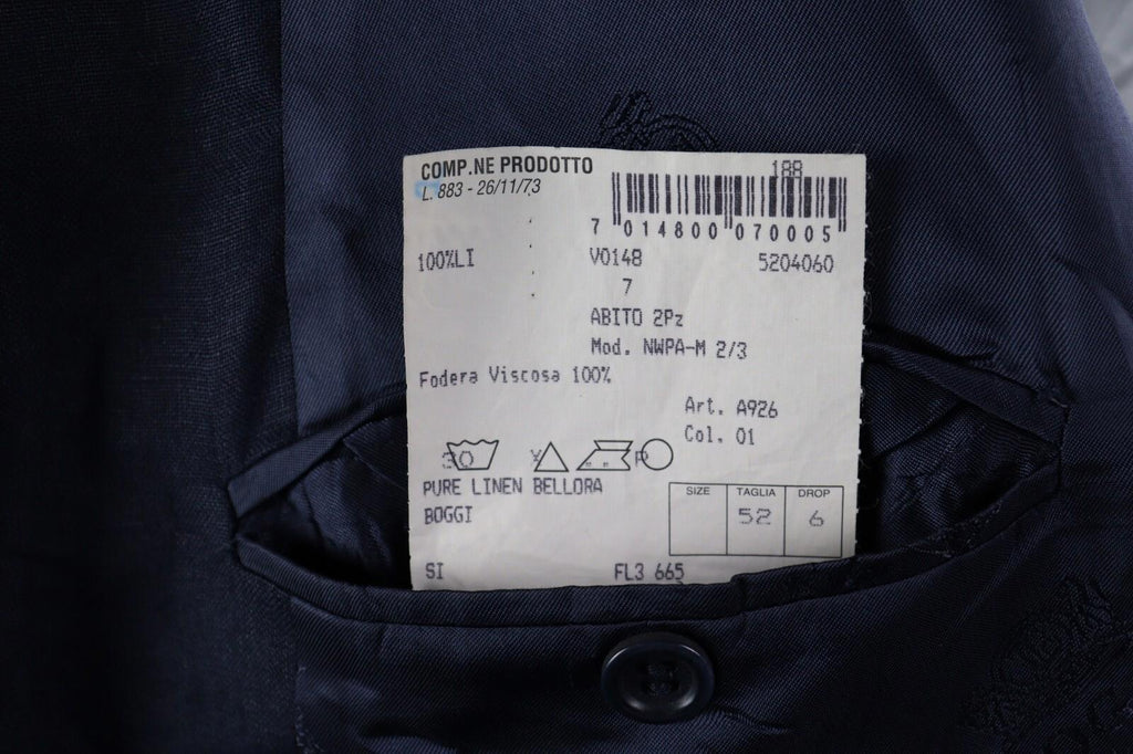 BOGGI MILANO Blue Linen Lighweight 3 Button Blazer Jacket – Size 52