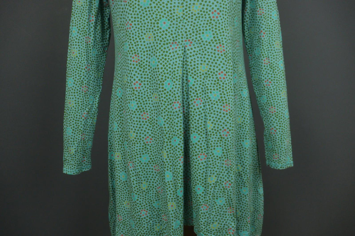 GUDRUN SJODEN Green Polka Dot V-Neck Long Sleeve Pullover Sheath Dress – Size M