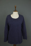 GUDRUN SJODEN Blue Cotton Knitted Long Sleeve Round Neck Pullover Sweater – Size M