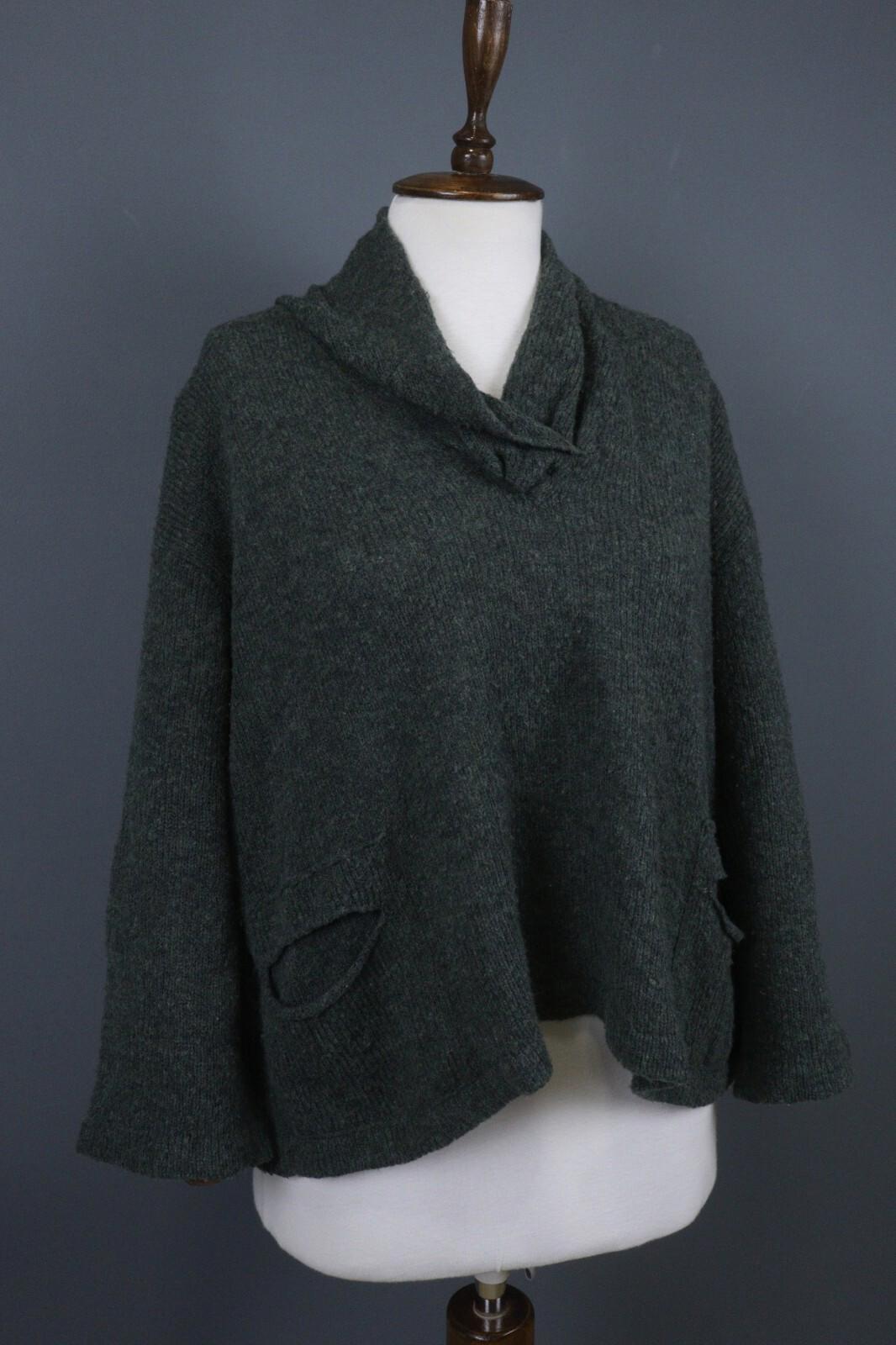 GRIZAS Gray Knit Lagenlook Designer Pullover Sweater – Size L