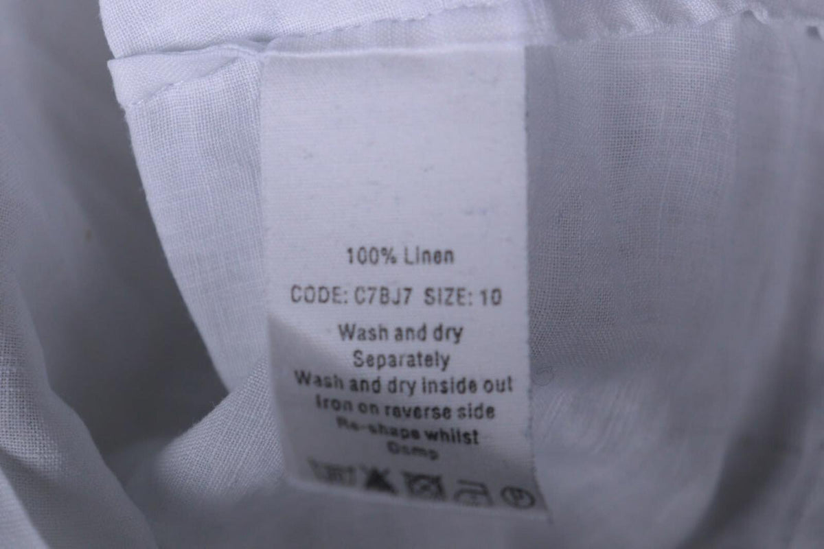 TOAST White Linen Short Sleeve Blouse Shirt – Size M