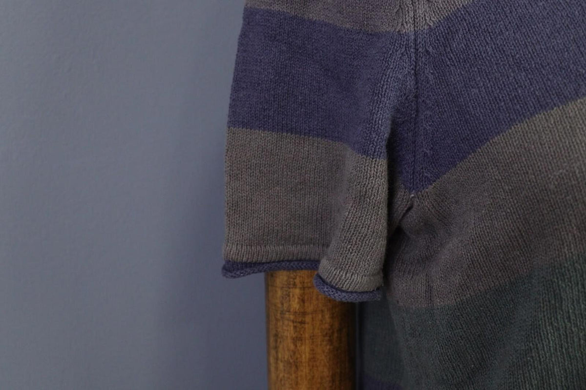 GUDRUN SJODEN Multicolor Striped Linen Short Sleeve Sweater Dress – Size S – Used