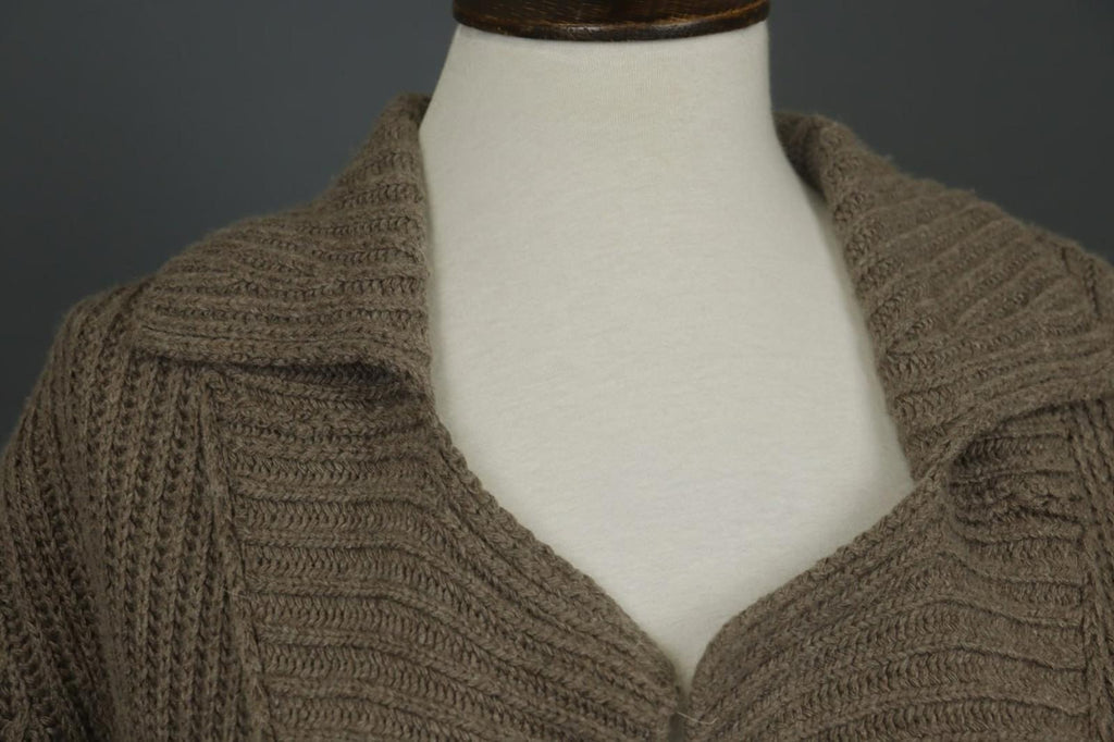 BLUMARINE Brown Knitted Collared Long Sleeve Button Front Cardigan Sweater M/L