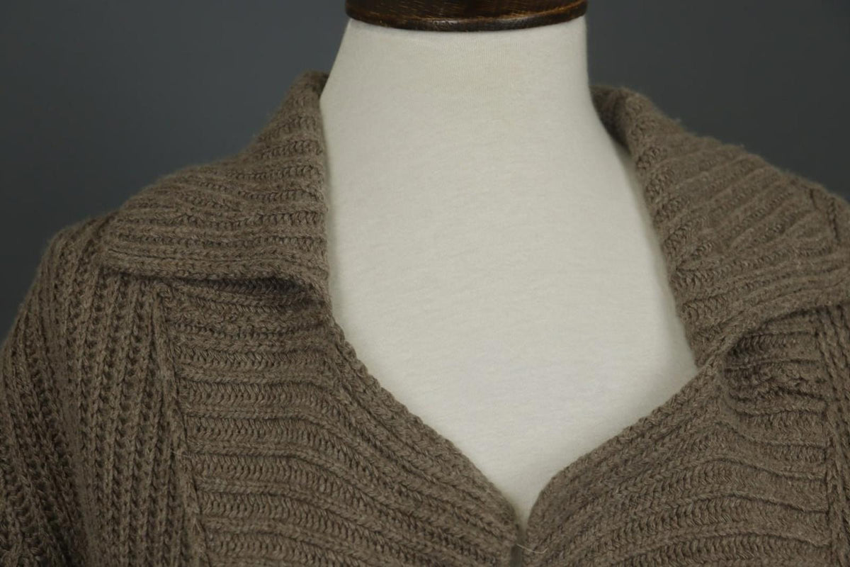 BLUMARINE Brown Knitted Collared Long Sleeve Button Front Cardigan Sweater M/L
