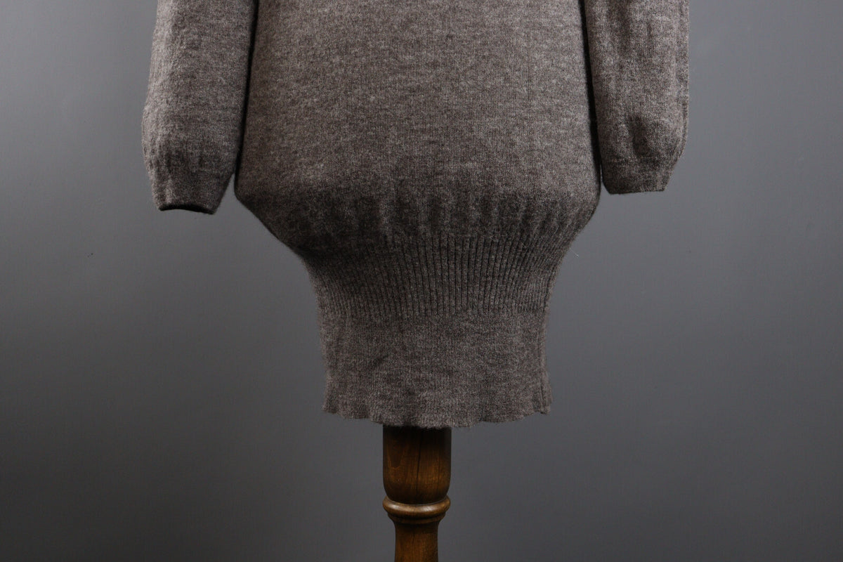 Manila Grace Denim Alpaca Wool Long Sleeve Distressed Bodycon Sweater Dress 2
