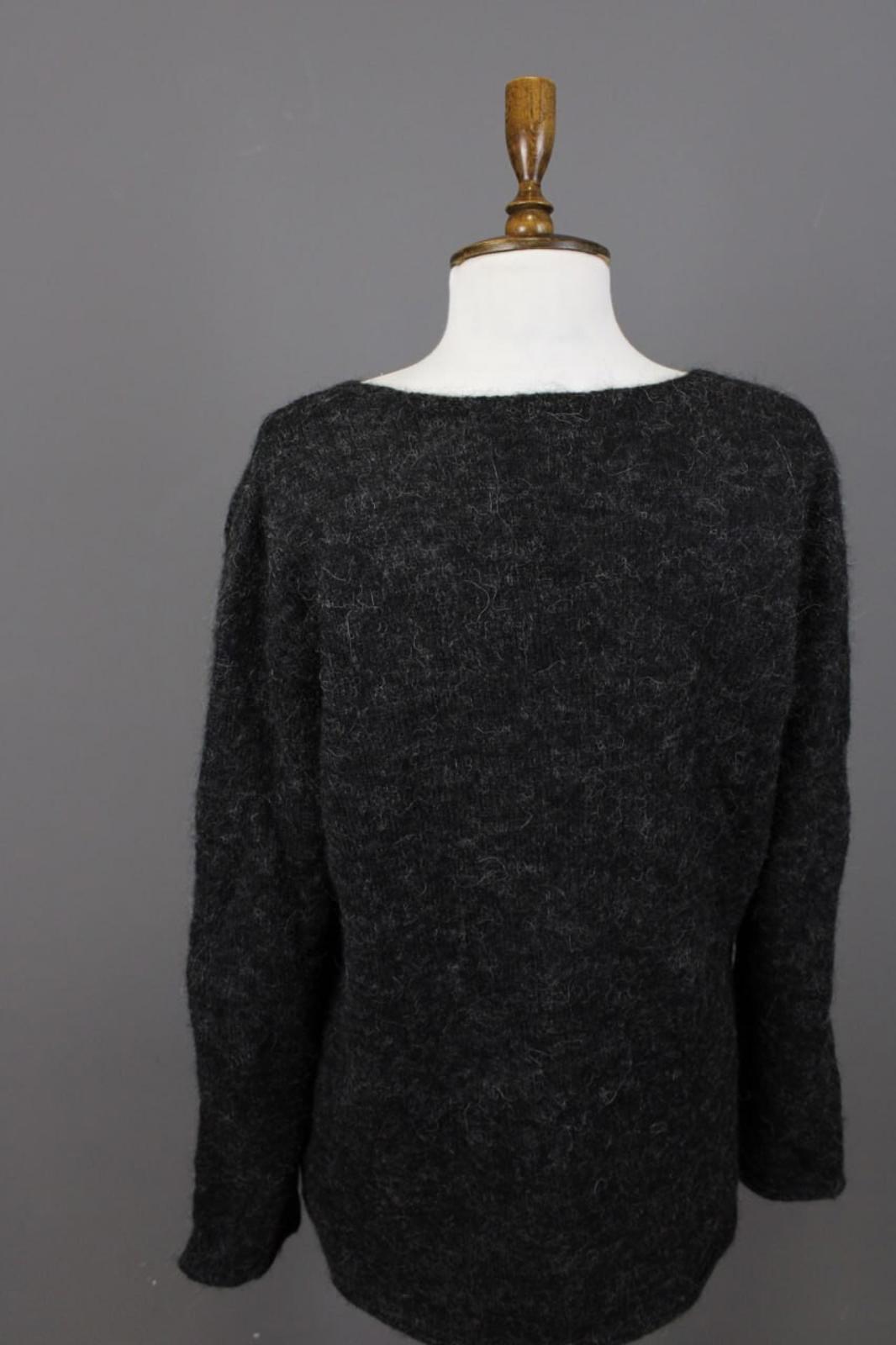 GUDRUN SJODEN Gray Alpaca Wool Knit Lagenlook Long Sleeve Tunic Sweater – Size L