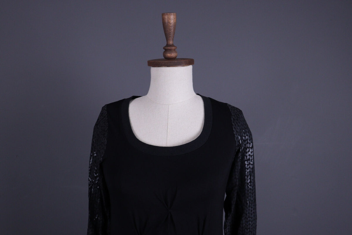 Sportalm Kidzbuhel Black Sequin Long Sleeve Sweater Midi Dress 36 / S