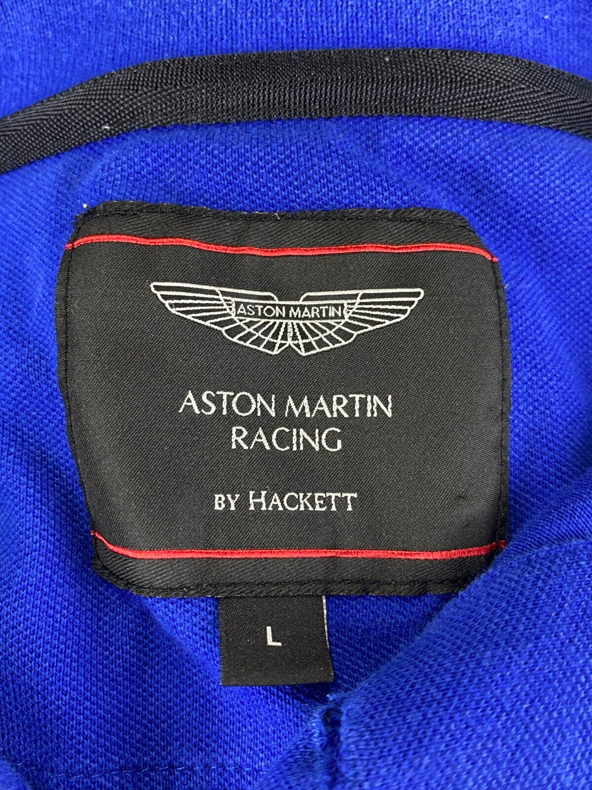 Hackett Aston Martin Racing Blue Long Sleeve #5 Polo Shirt – Size L