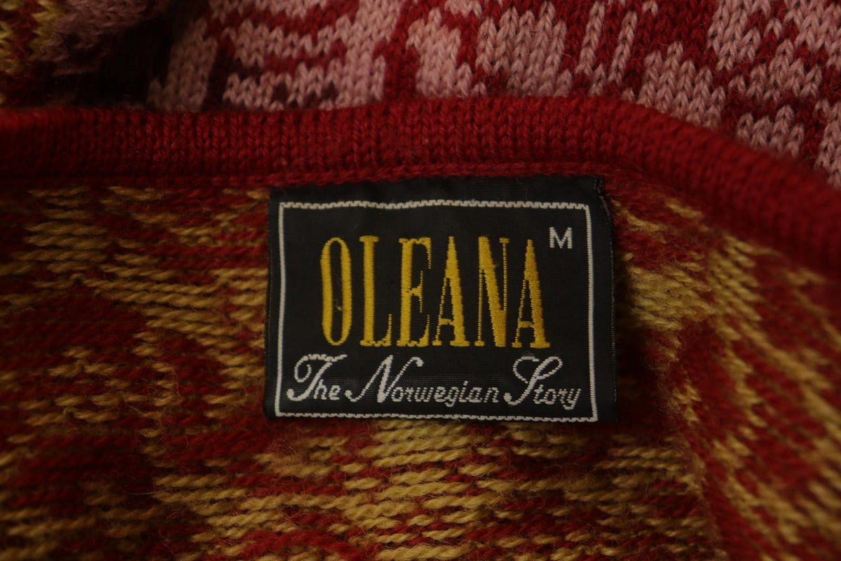 OLEANA Multi 100% Wool Floral Knitted Long Sleeve Button Front Cardigan – Size M