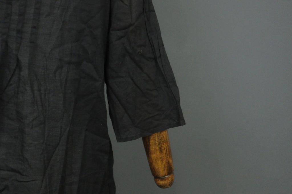 GUDRUN SJODEN Black Cotton Pintuck 3/4 Sleeve Button Front Shirt Dress – Size S