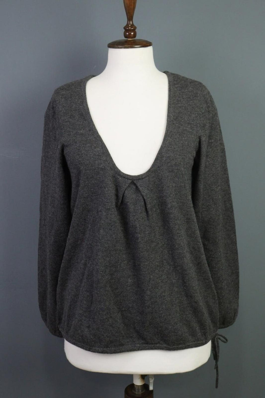 GUDRUN SJODEN Pullover Sweater Gray Wool Knit Lagenlook – Size M