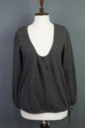 GUDRUN SJODEN Pullover Sweater Gray Wool Knit Lagenlook – Size M