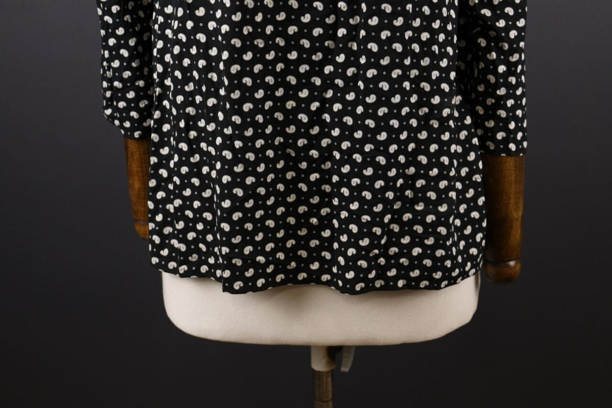 Claudie Pierlot Black White 3/4 Sleeve Lagenlook Blouse Shirt – Size 38