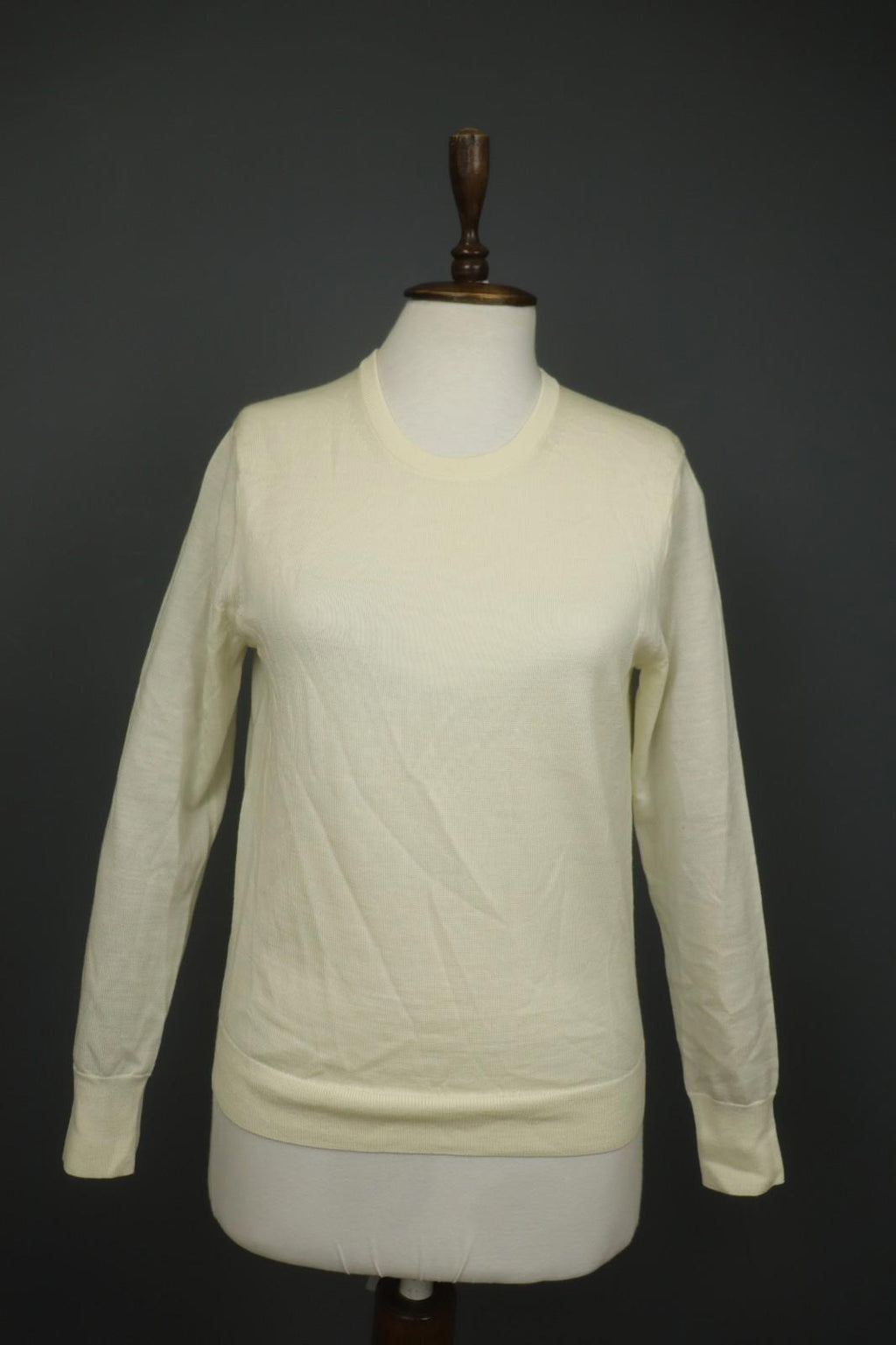 LA MAILLE SEZANE Cream Knitted Raglan Sleeve Crew Neck Pullover Sweater – Size XS