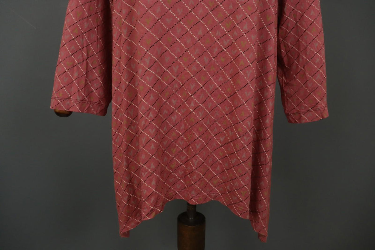 GUDRUN SJODEN Multicolor Geometric Long Sleeve Round Neck Shift Dress – Size XXL