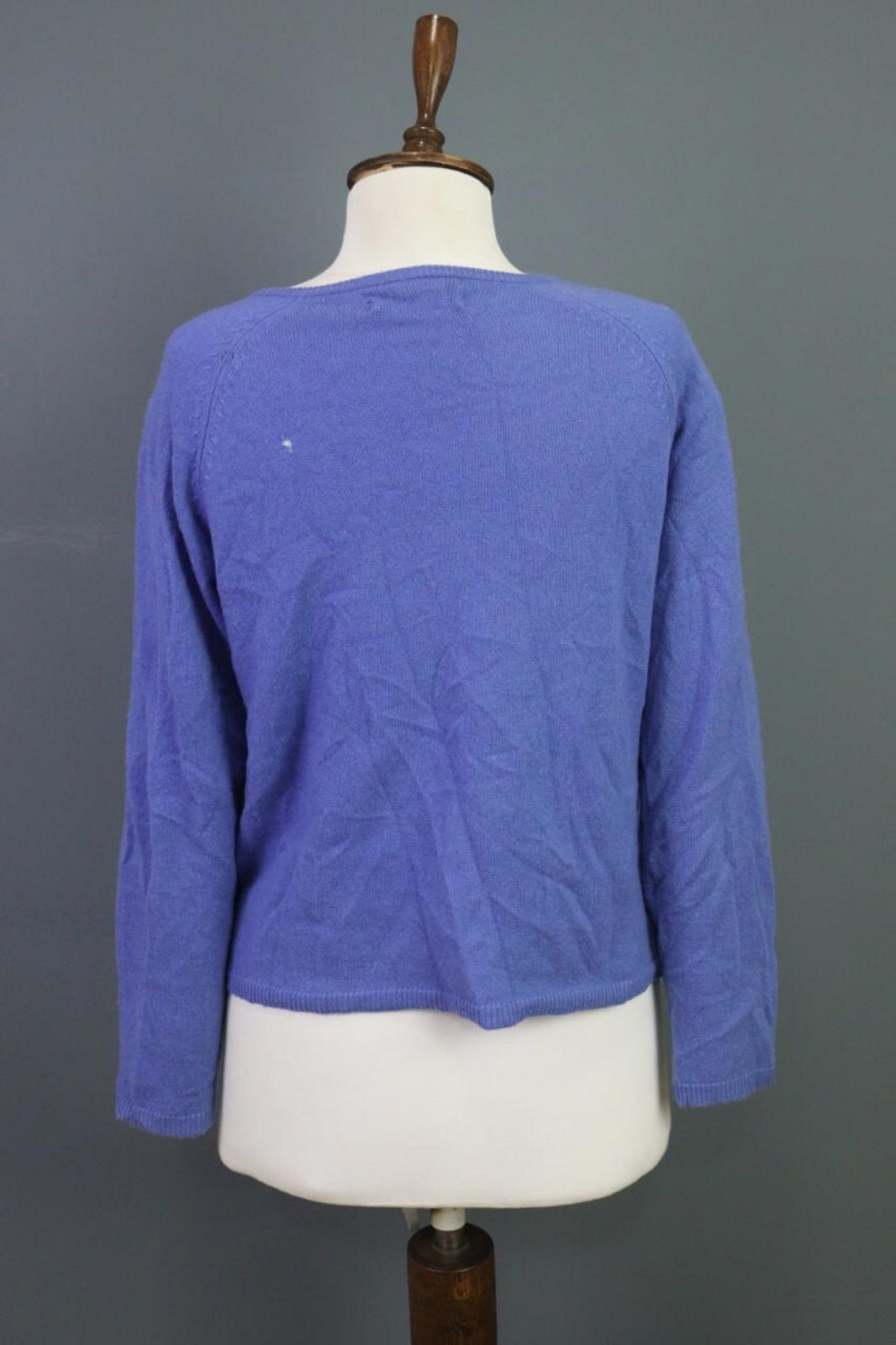 GUDRUN SJODEN Blue Cashmere Knit Cardigan Sweater – Size M