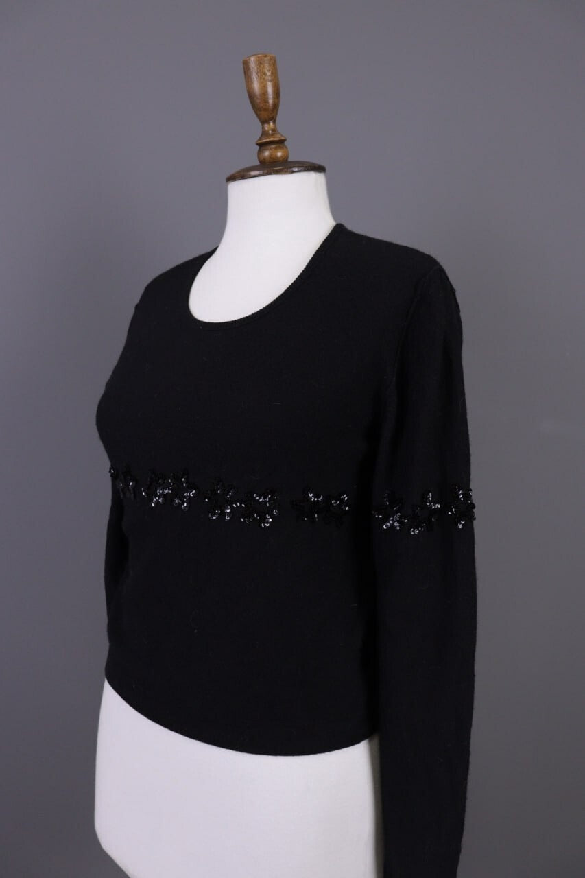Sonia by Sonia Rykiel Black Wool Angora Knit Sweater 40 / M