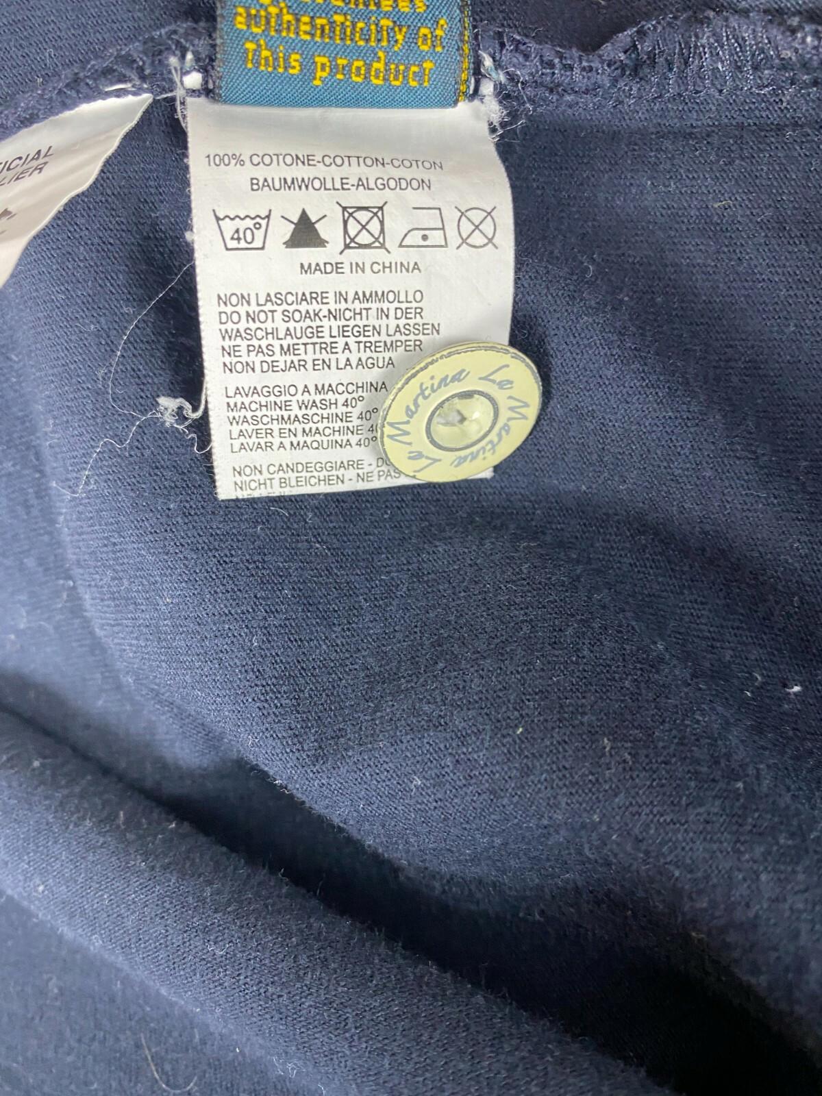 LA MARTINA Navy Blue Cotton Long Sleeve Polo Shirt – Size XL