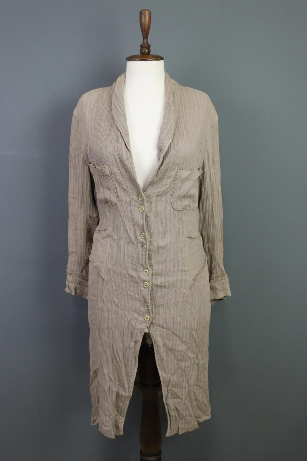 TRANSIT PAR SUCH 312 Beige Lagenlook Long Cardigan Sweater – Size 4