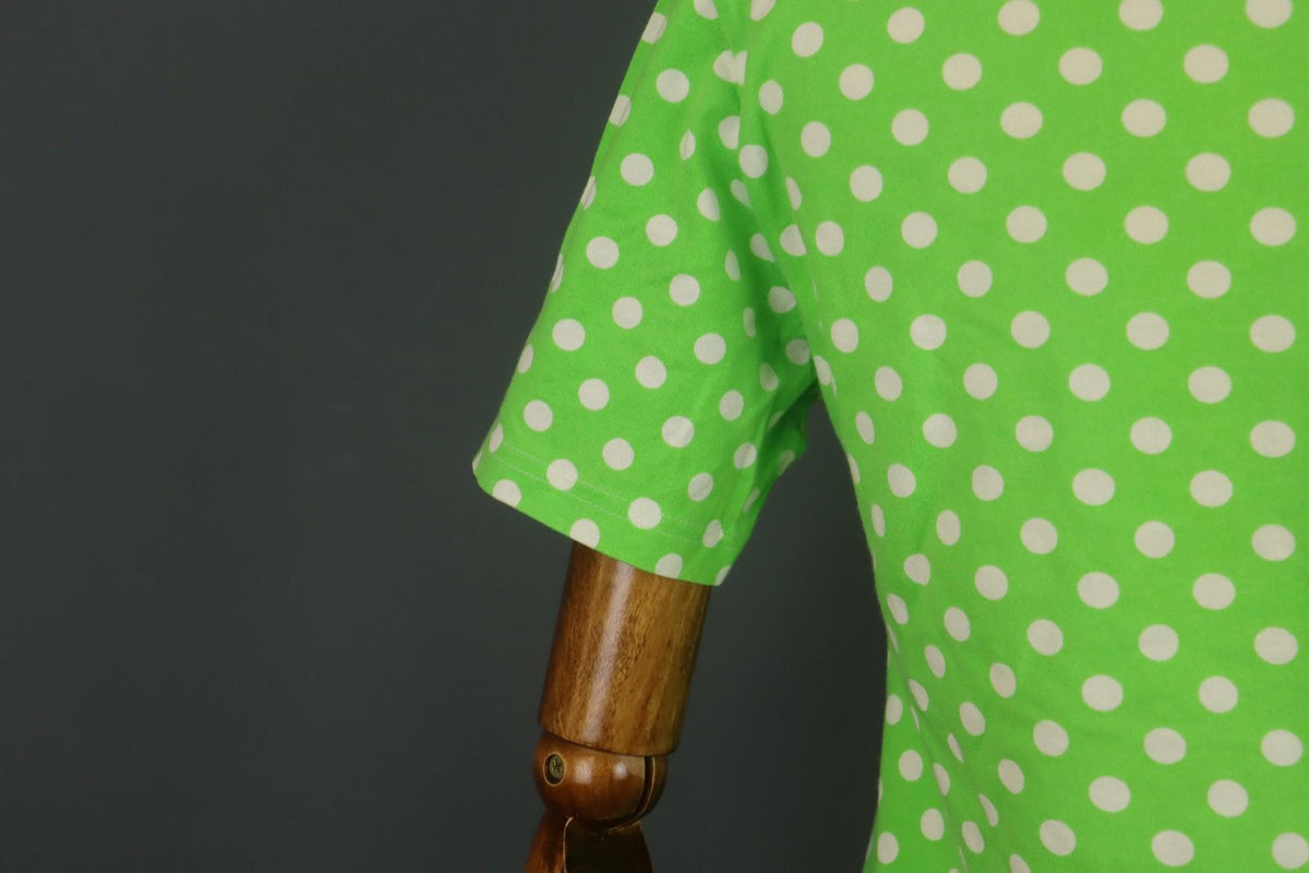 MARIMEKKO Green and White Polka Dot Short Sleeve Crew Neck Top Blouse – Size L