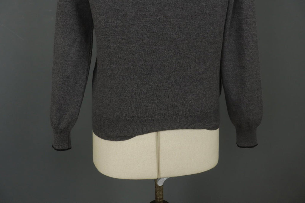ROBERTO CAVALLI Gray Wool Knitted Raglan Sleeve Crew Neck Pullover Sweater Sz M