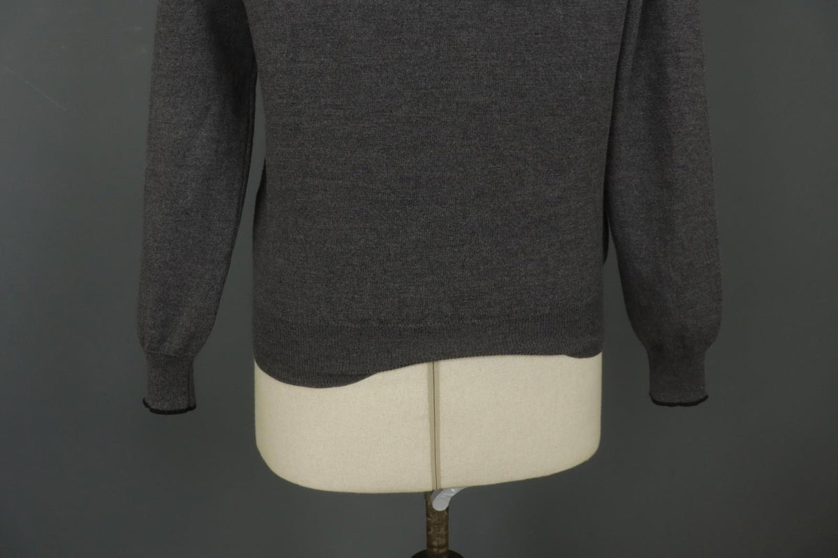 ROBERTO CAVALLI Gray Wool Knitted Raglan Sleeve Crew Neck Pullover Sweater Sz M