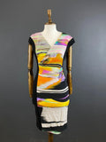 Escada Manresa Multicolor Short Sleeve Bodycon Midi Dress – Size EU 34