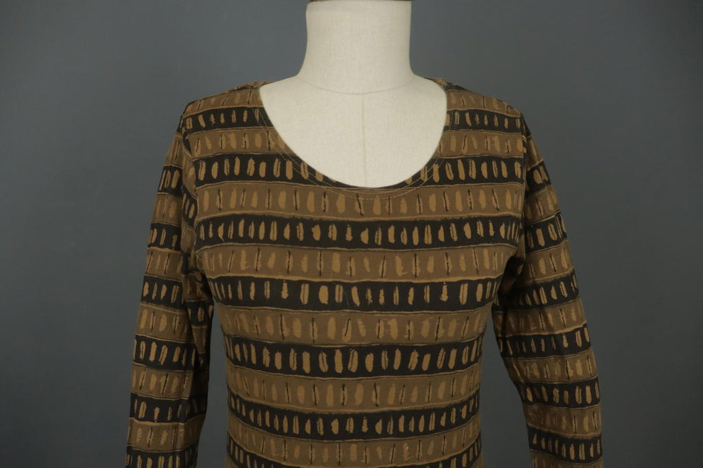GUDRUN SJODEN Multi Striped Long Sleeve Round Neck Pullover Blouse Top – Size S