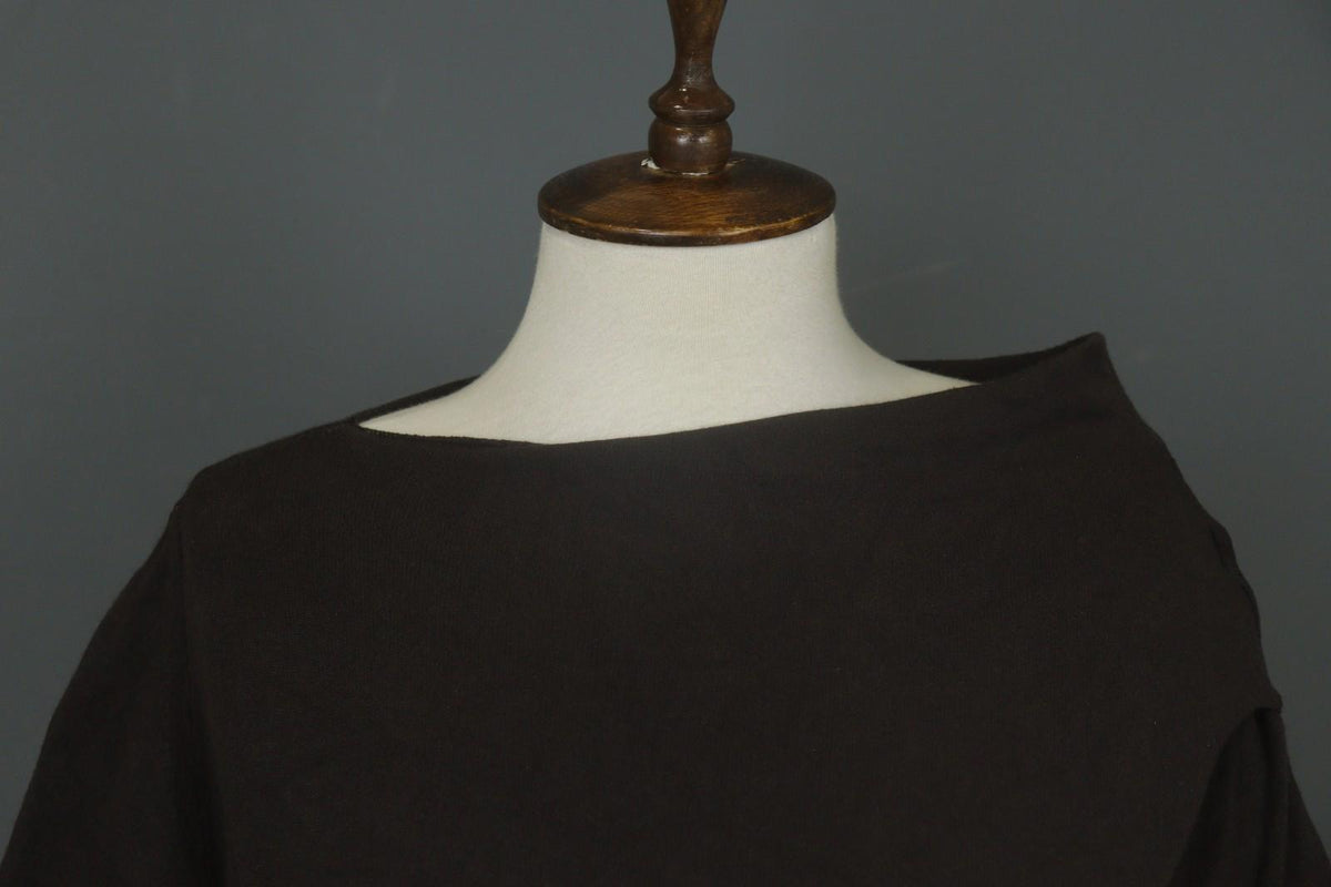SARAH PACINI Black Viscose Blend Knit Short Sleeve Sweater Dress – Size One Size