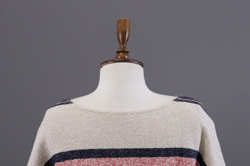 Used BA&SH ZOLA Beige Striped 3/4 Sleeve Cropped Sweater – Size 1