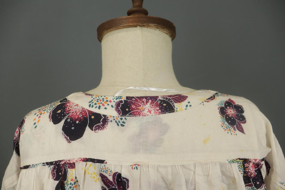 Free People Multi Viscose Floral V-Neck Long Sleeve Pullover Wrap Top – Size S