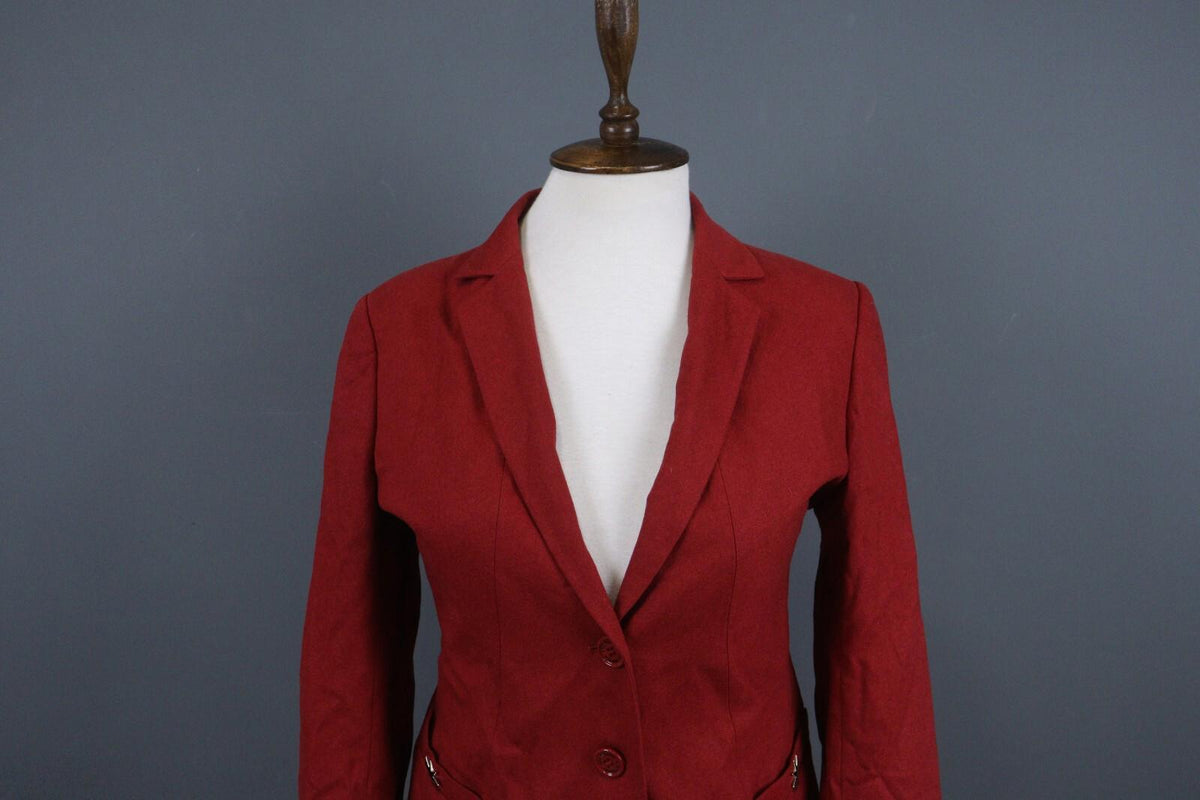 LOVE MOSCHINO Red Long Sleeve Three Button Coat Blazer – Size US 6