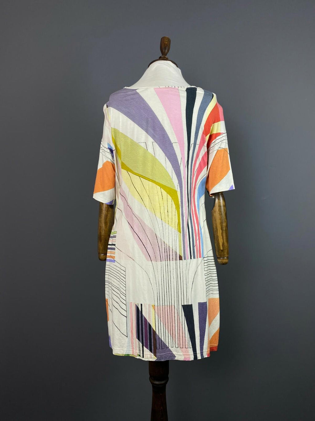 HINDAHL&SKUDELNY Multicolor Floral Scoop Neck 3/4 Sleeve Dress – Size M