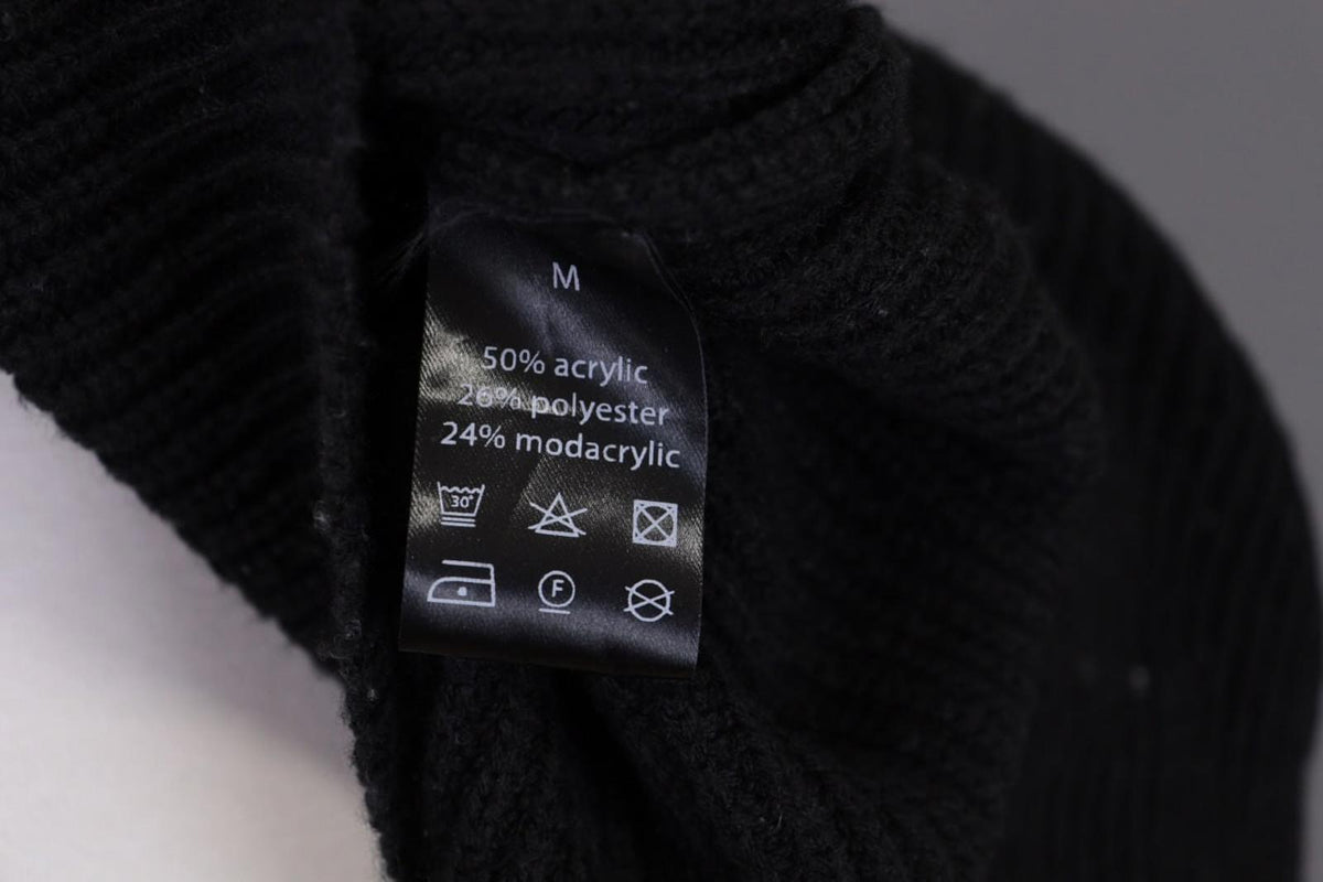 RUNDHOLZ Black Tight Knitted Crew Neck Long Sleeve Pullover Sweater – Size M
