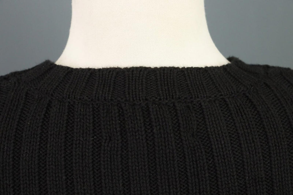 LAUREN RALPH LAUREN Petite Ribbed Black Knit Sweater Sz S