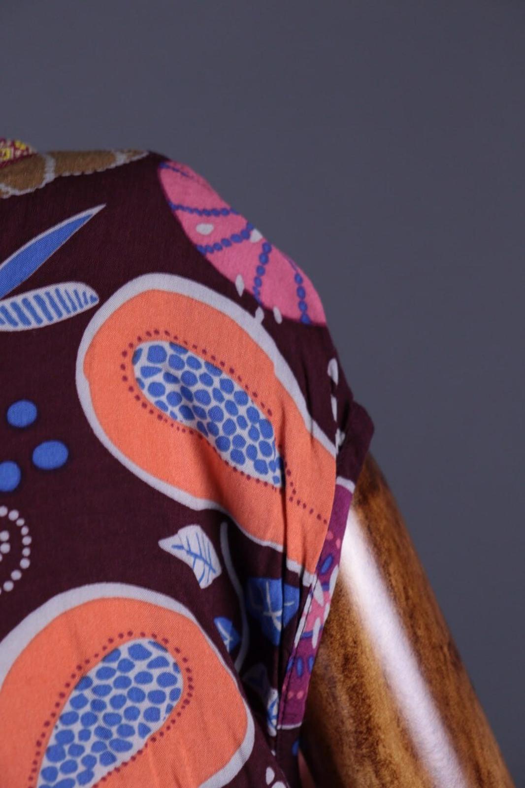 GUDRUN SJODEN Multicolor Fruits Print Sleeveless Blouson Dress – Size M