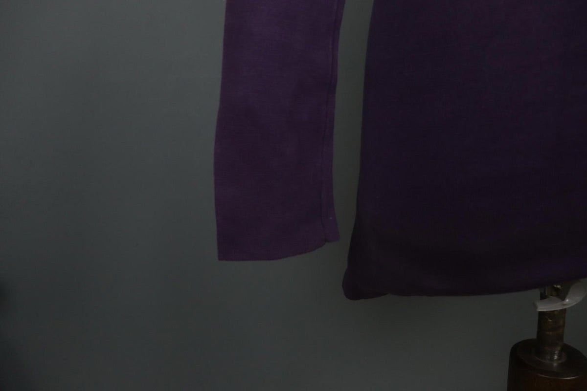 BURBERRY BRIT Purple Cotton Tight Knit Beaded Front Long Sleeve Sweater – Size S