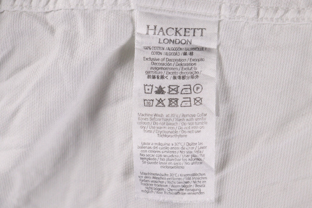 Hackett London Slim Fit White Luxury Long Sleeve Button Down Shirt – Size S