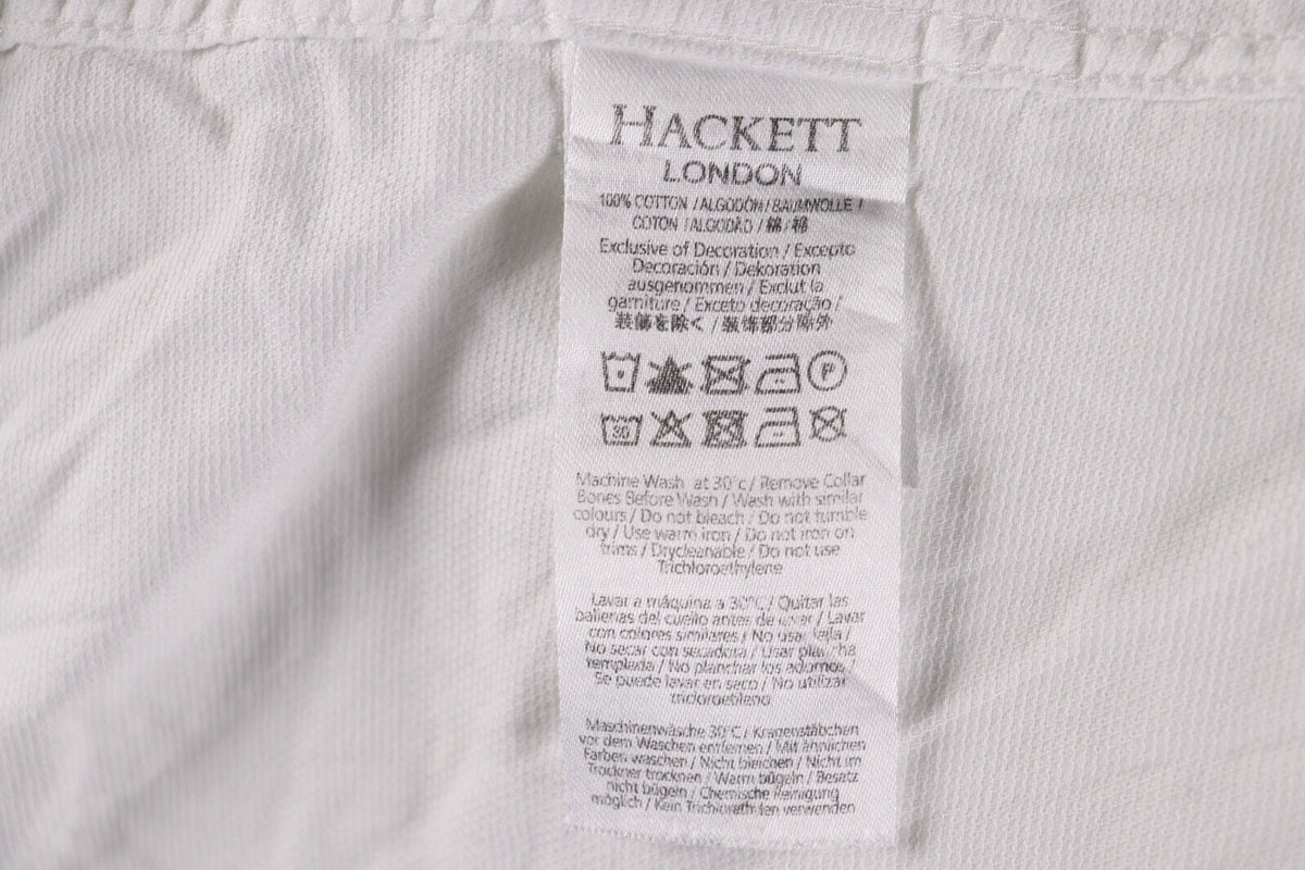 Hackett London Slim Fit White Luxury Long Sleeve Button Down Shirt – Size S