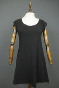 GUDRUN SJODEN Black Cotton Short Sleeve Scoop Neck Pullover Shift Dress – Size M