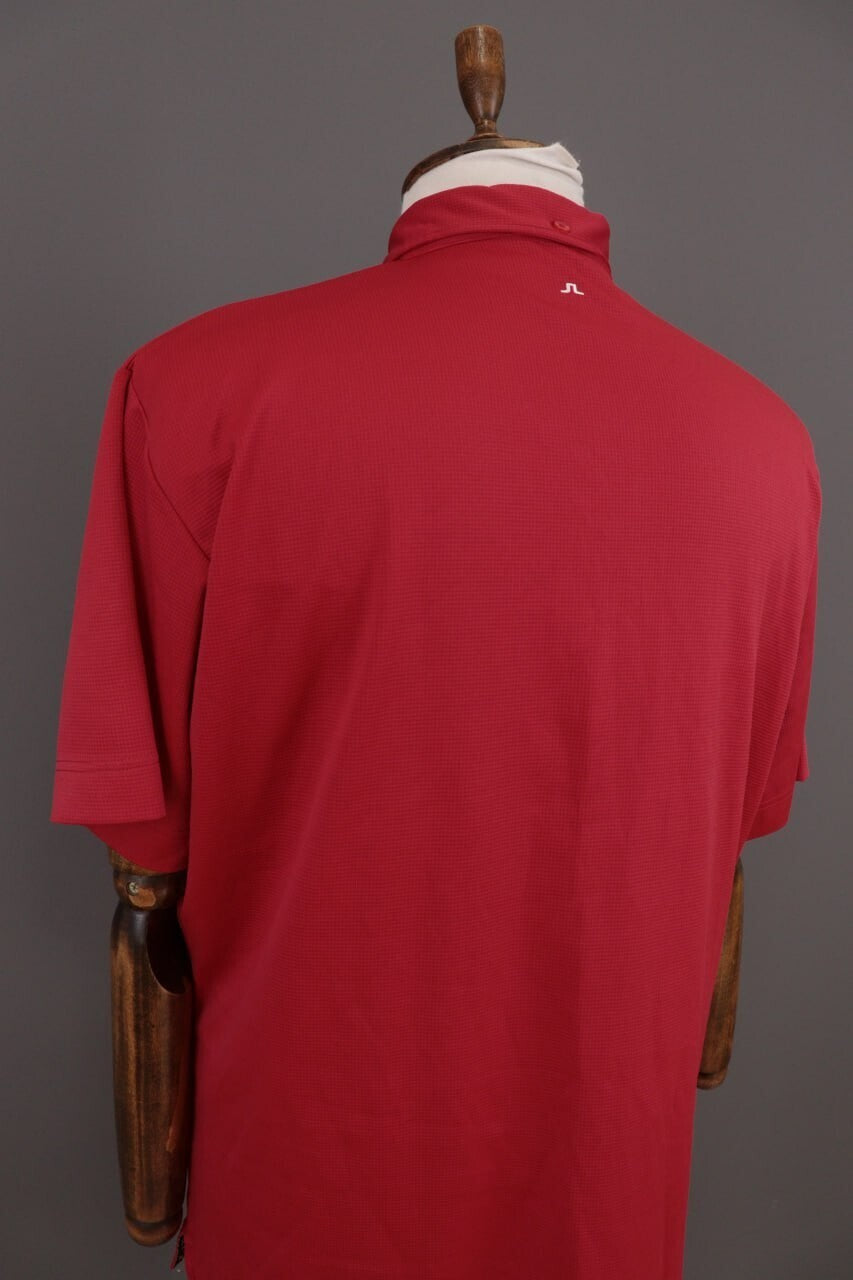 J.Lindeberg Red Sport Golf Short Sleeve Polo Shirt – Size XL
