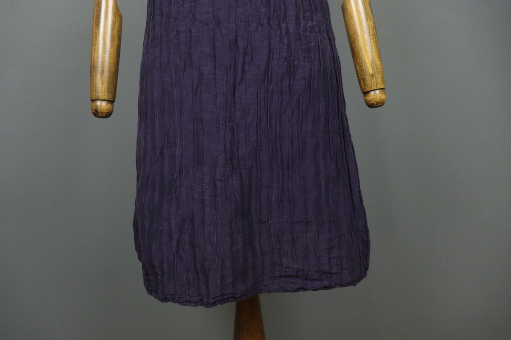 GRIZAS Purple Linen Regular Fit Wide Strap Scoop Neck Pullover Tank Dress – Size S