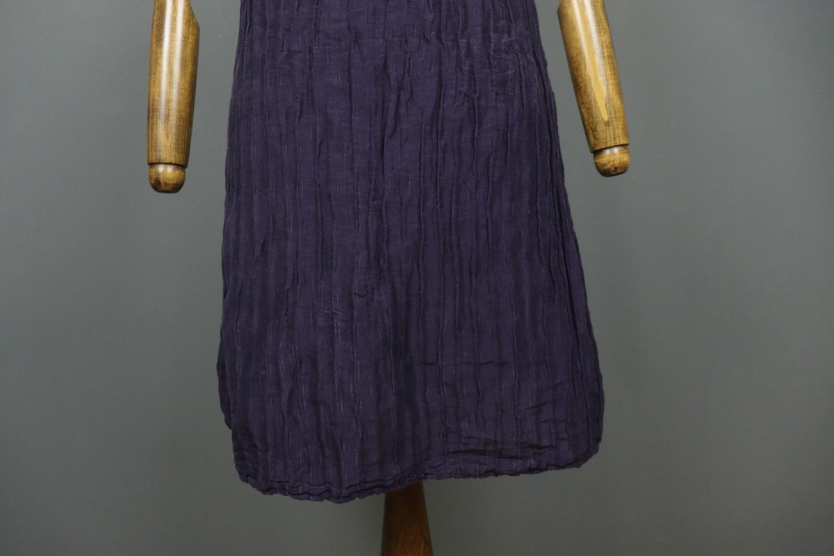 GRIZAS Purple Linen Regular Fit Wide Strap Scoop Neck Pullover Tank Dress – Size S