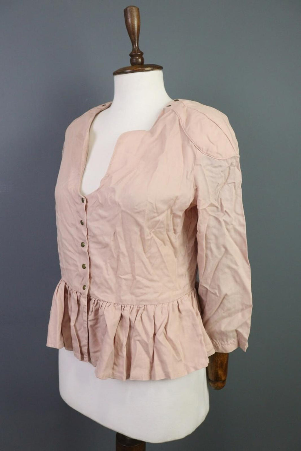 STINE GOYA Pink 3/4 Sleeve Ballon Printed Button Blouse Shirt Top – Size M