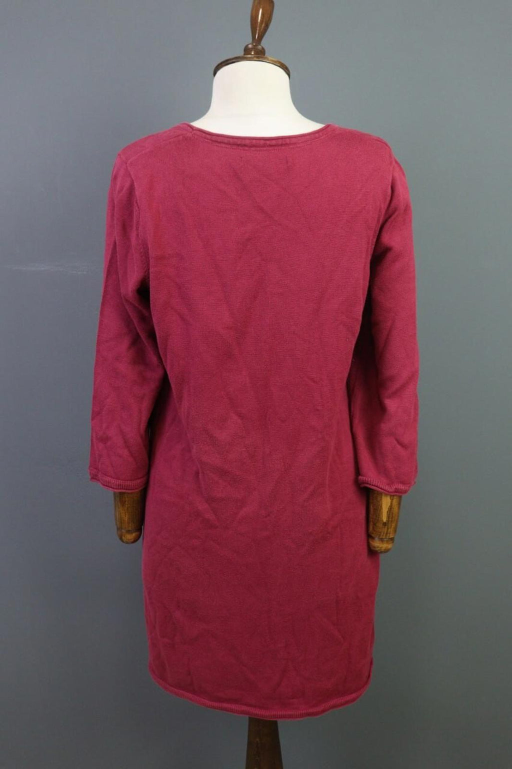 GUDRUN SJODEN Pink Long Sleeve Shift Sweater Knee Dress – Size M