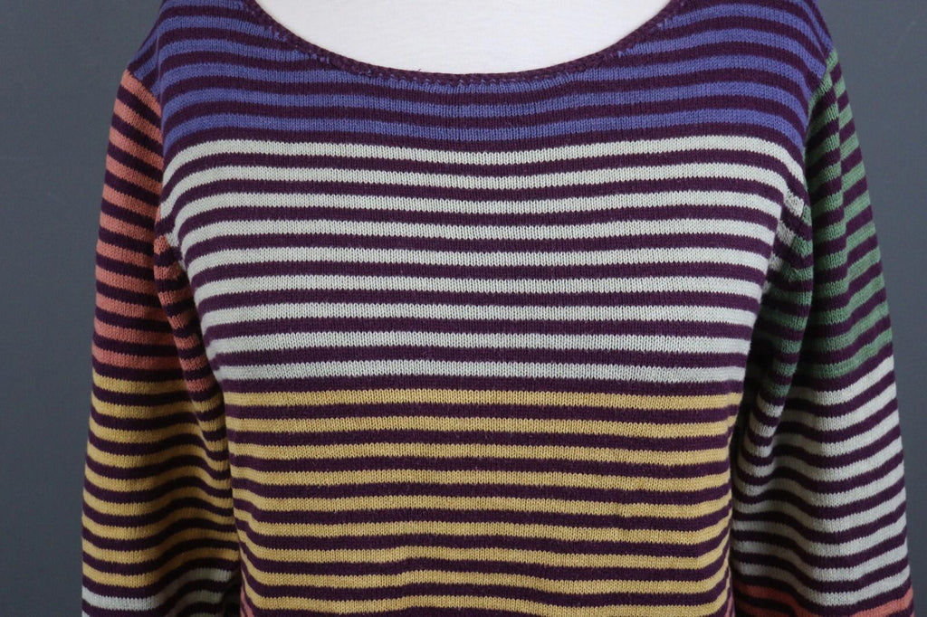 GUDRUN SJODEN Multicolor Striped Long Sleeve Lightweight Sweater – Size M